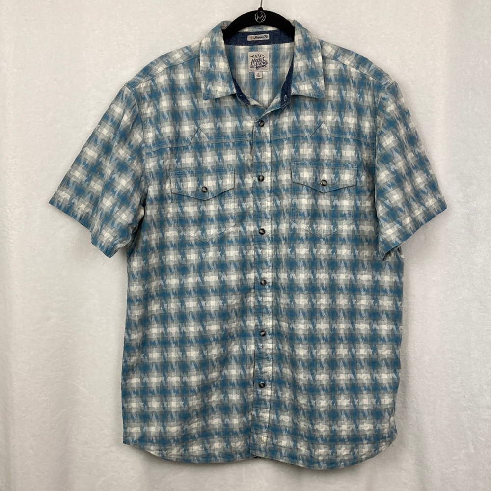 Moon Shine Spirit by Brad Paisley Men’s Textured Pearl Snap Cowboy Shirt L 0008